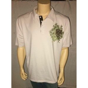 BURNSIDE Polo Mens XL SKATER Skateboarding Shirt Beige Argyle Design NOS